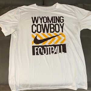 Nike White T-Shirt with Wyoming Cowboy Graphic